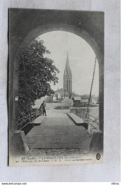 AB698, Caen, le pont levis du château, Calvados 14