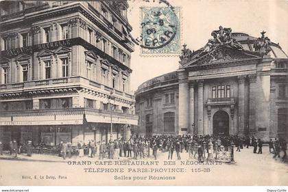 PARIS - Grand Café Restaurants des Négociants - Salles pour Réunions - très bon état