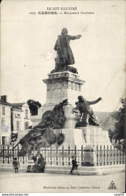 CPA Cahors Monument Gambetta