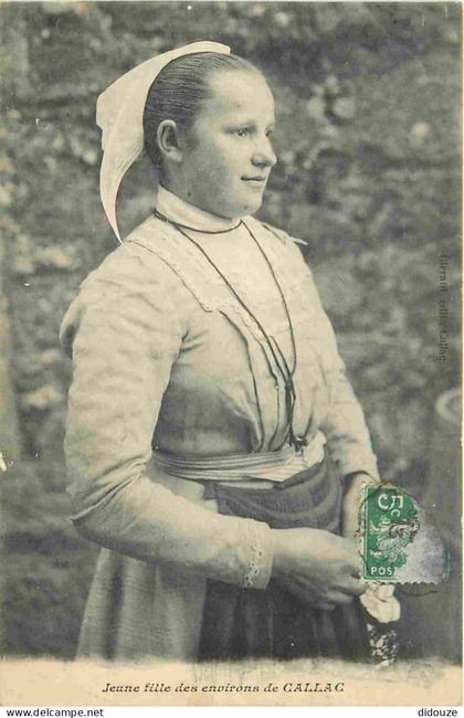 Carte Postale Ancienne - 22 - Callac - Jeune fille des environs de callac - Animée - Folklore Scènes et Types - CPA - Ob