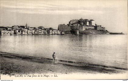 Corse - Haute Corse - Corsica - Calvi - Vue prise de la Plage - CPA