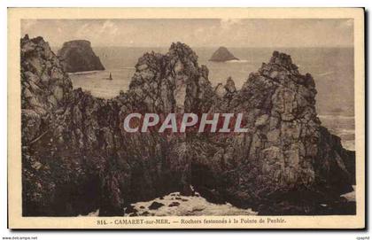 CPA Camaret Sur Mer Rochers Festonnes a la Pointe de Penhir