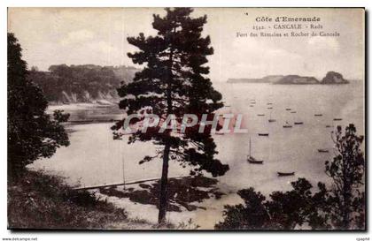 CPA Cote d Emeraude Cancale Rade Fort Romain et Rochers Cancale