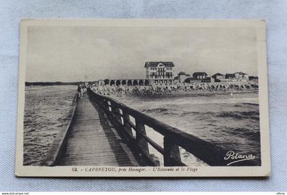 AB739, Capbreton, l'estacade et la plage, Landes 40
