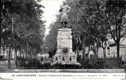Carcassonne - Statue d'Armand Barbes - CPA