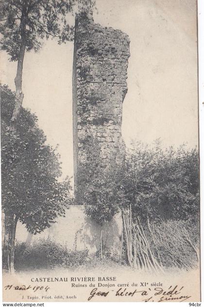 CPA (65)   CASTELNAU RIVIERE BASSE  rueines du donjon carré
