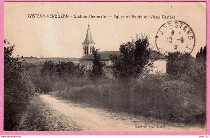 32 - B35137CPA - CASTERA-VERDUZAN - Eglise et Route du Vieux Castera - Très bon état - GERS