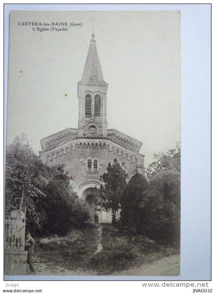 CASTERA-les-BAINS  (Gers)  :  L'EGLISE  (Façade)