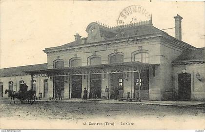 -dpts div.-ref PP241- tarn - castres - la gare - gares - chemins de fer - carte bon etat -