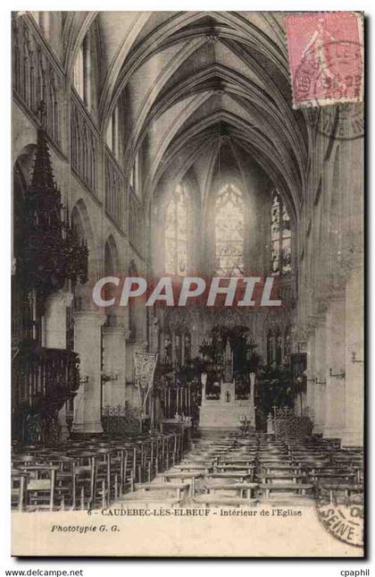 CPA Caudebec en Caux Interieur de l'eglise