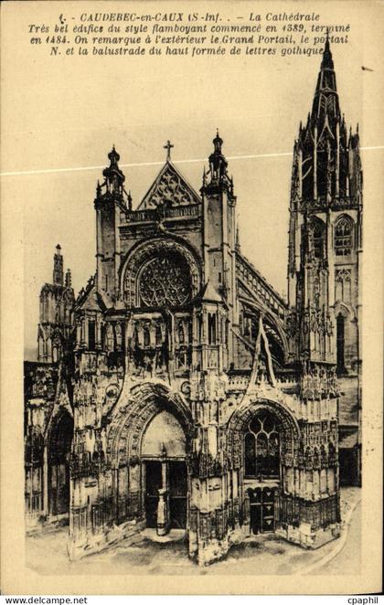 CPA Caudebec en Caux La Cathedrale