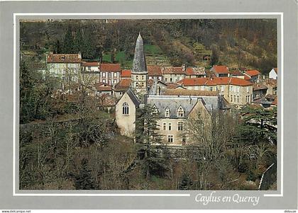 Carte Postale - 82 - Caylus - Le Château et le clocher de l'Eglise Saint Jean Baptiste - Flamme Postale de Caylus - CPM