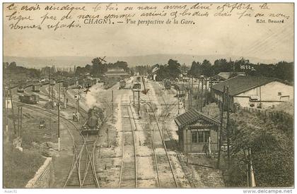 Dép 71 - Chemins de fer - Gares - Trains - Chagny - Vue perspective de la gare - état