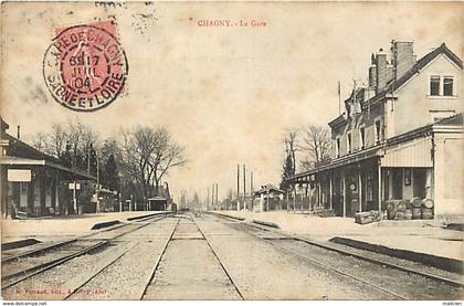 -ref-P173-  saone et loire - chagny -  la gare - gares - lignes de chemins de fer -