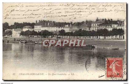CPA Chalon sur Saone Le quai Gambetta