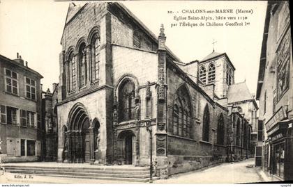 CPA Chalons sur Marne Eglise Saint Alpin