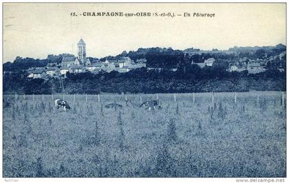CHAMPAGNE SUR OISE - VAL D'OISE - CPA PETITE ANIMATION.