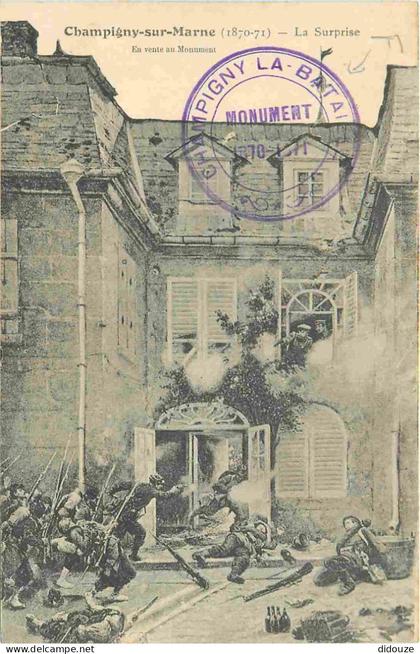 Carte Postale Ancienne - 94 - Champigny sur Marne - Bataille de Champigny 1870-71 - La Surprise - Histoire - Militaria -