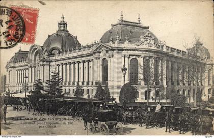 CPA Paris Petit Palais de Champs Elysees Attelage Caleches