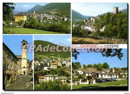 CPSM En Lozere Chanac vue generale la tour qui domine la bourg la tour de l'Horloge le village de Va