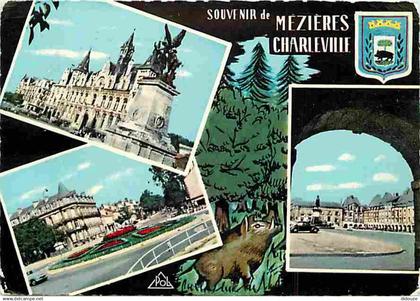 08 - Charleville Mézières - Multivues - Automobiles - Blasons - Flamme Postale de Charleville Mézières - CPM - Voir Scan