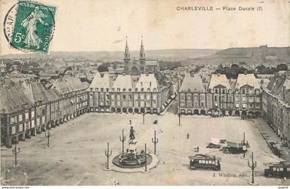 CPA Charleville Place Ducale Tramway