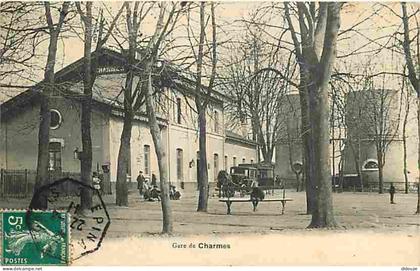 Carte Postale Ancienne - 88 - Charmes - Gare de Charmes - Animée - Fiacre - CPA - Voir Scans Recto-Verso - Poscard - Car