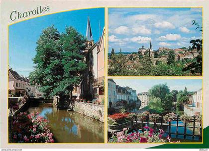 Carte Postale - 71 - Charolles - Multivues - Fleurs - CPM - Flamme Postale de Charolles 71 - Voir Scans Recto-Verso - Po