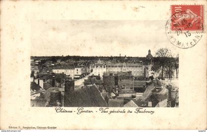 Chateau Gontier CPA Vue generale du faubourg