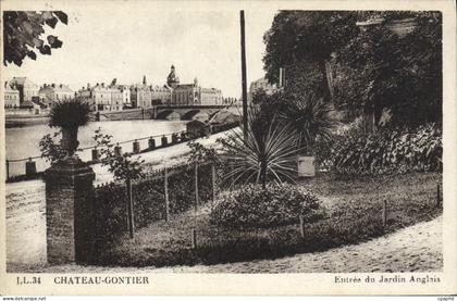 CPA Chateau Gontier Entree Du Jardin Anglais
