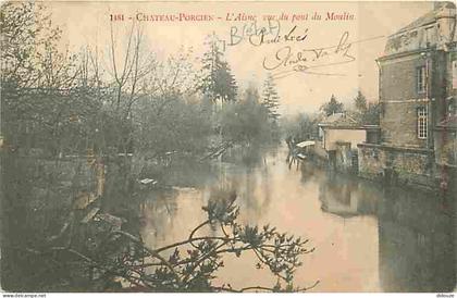 Carte Postale Ancienne - 08 - Château-Porcien - L'Aisne vue du pont du Moulin - Précurseur - Oblitération ronde de 1905