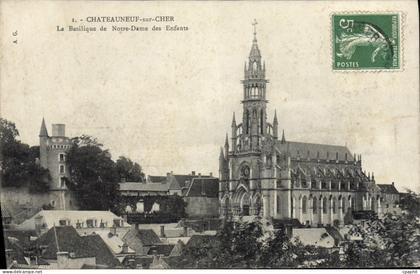 CPA Chateauneuf Sur Cher La Basilique de Notre Dame