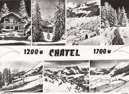G , cp , 74 , CHÂTEL , 1200-1700 m., Vues panoramiques en hiver , Multi-Vues