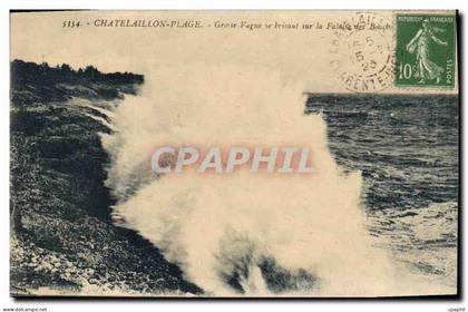 CPA Chatelaillon Plage Grosse Vague brisant sur la Falaise