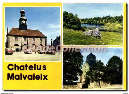 CPSM CHATELUS-MALVALEIX mairie prune église