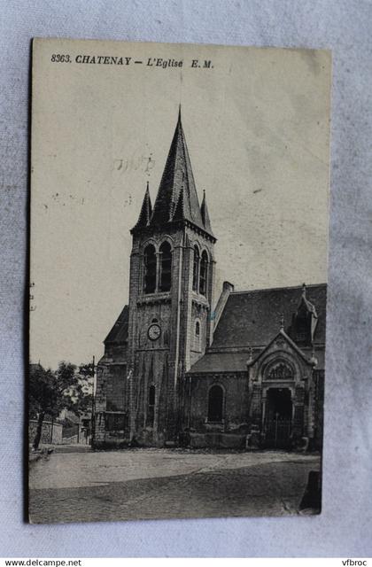 Cpa 1937, Chatenay, l'église, Hauts de Seine 92