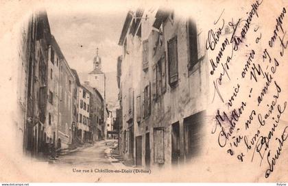 châtillon en diois - une rue du village - 1903