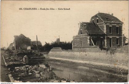 CPA Guerre CHAULNES Ecole des filles (19108)