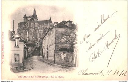 CPA Carte postale France Chaumont en Vexin Rue de l'église 1902   VM84029ok