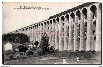 CPA La haute marne le viaduc de chaumont Train chaumont