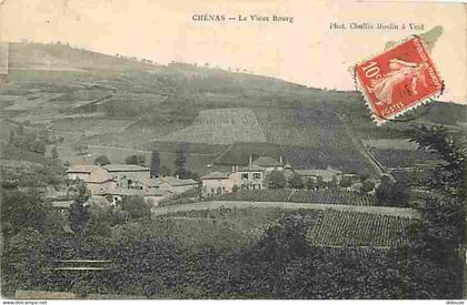 Carte Postale Ancienne - 69 - Chénas - Le Vieux Bourg - Correspondance - Oblitération ronde de 1914 - CPA - Voir Scans R