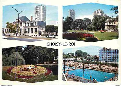 Carte Postale - 94 - Choisy le Roi - Multivues - Automobiles - Piscine - Immeubles - Flamme Postale de Choisy le Roi - C