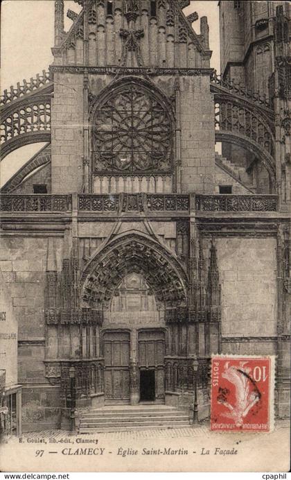 CPA Clamecy Eglise St Martin La facade