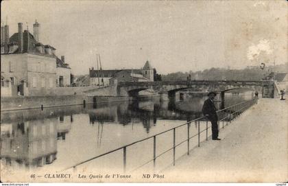 CPA Clamecy Les quais de l'Yonne