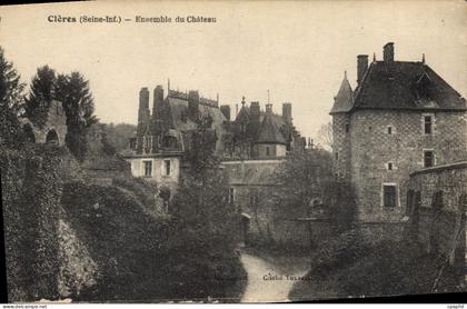 CPA Cleres Seine Inf Ensemble du chateau