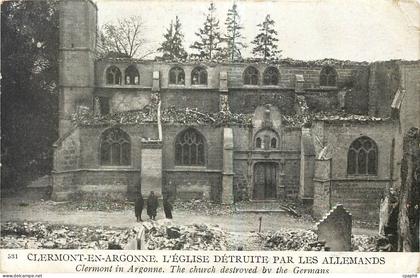 CPA Clermont en Argonne l'Eglise deteruite par les Allemands