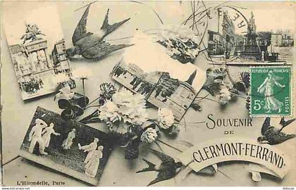 63 - Clermont Ferrand - Souvenir de Clermont Ferrand - Multivues - Hirondelles - CPA - Voir Scans Recto-Verso