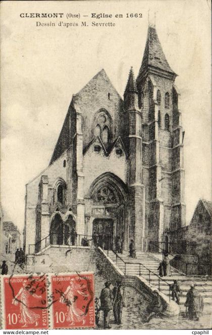 Clermont - Eglise en 1662 CPA