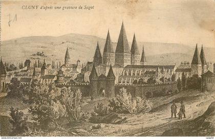 CPA Cluny d'Apres une gravure de Sagot