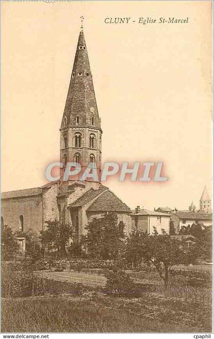CPA Cluny Eglise St Marcel